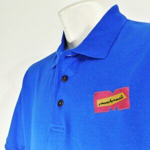 MUCH MUSIC Vintage Television Employee Uniform Polo Shirt Blue NEW Size L Large